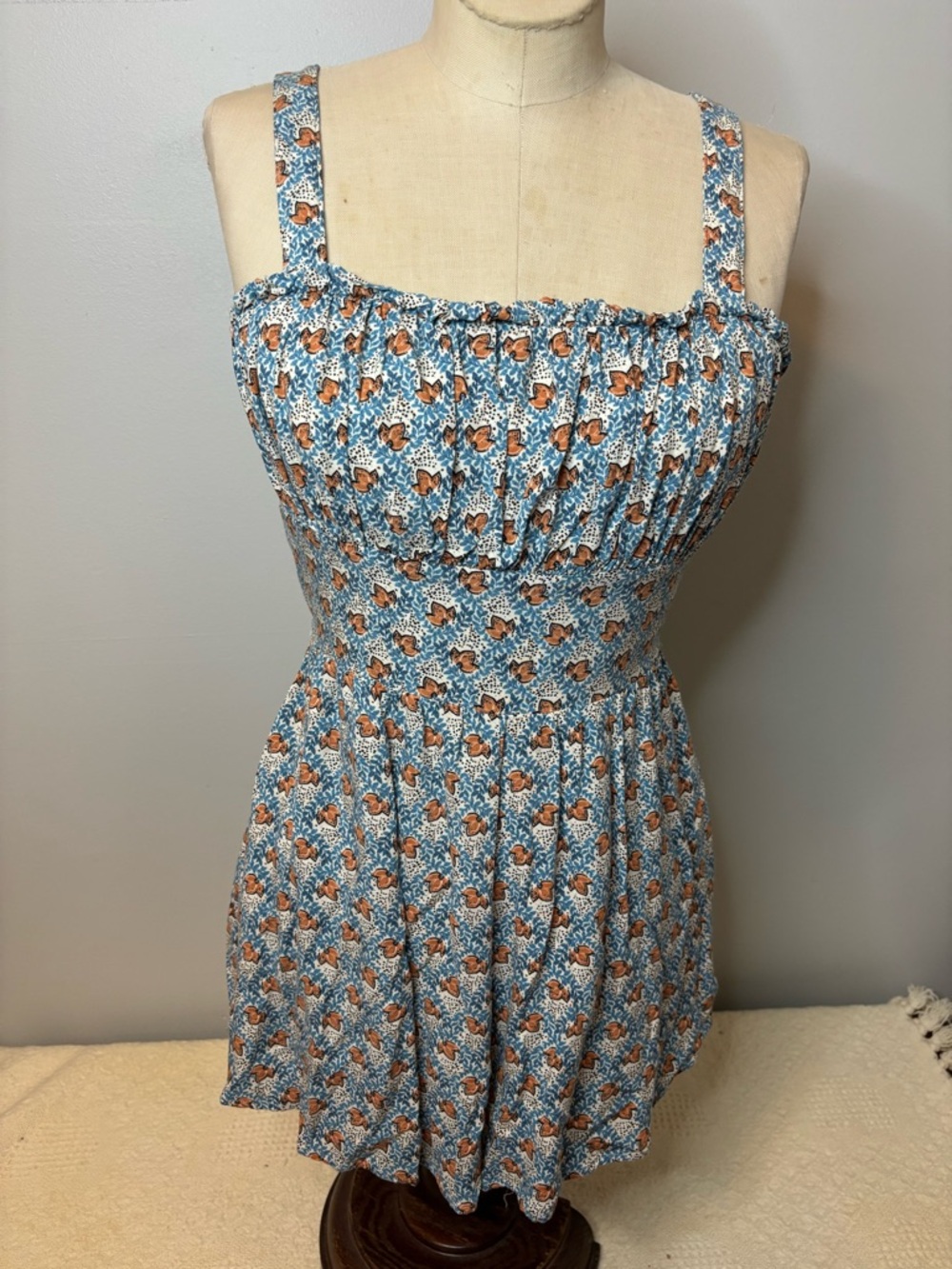 Trixxi Blue and Orange Floral Romper-small